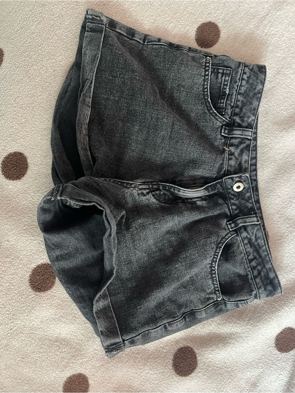 High-Waist Black Denim Shorts